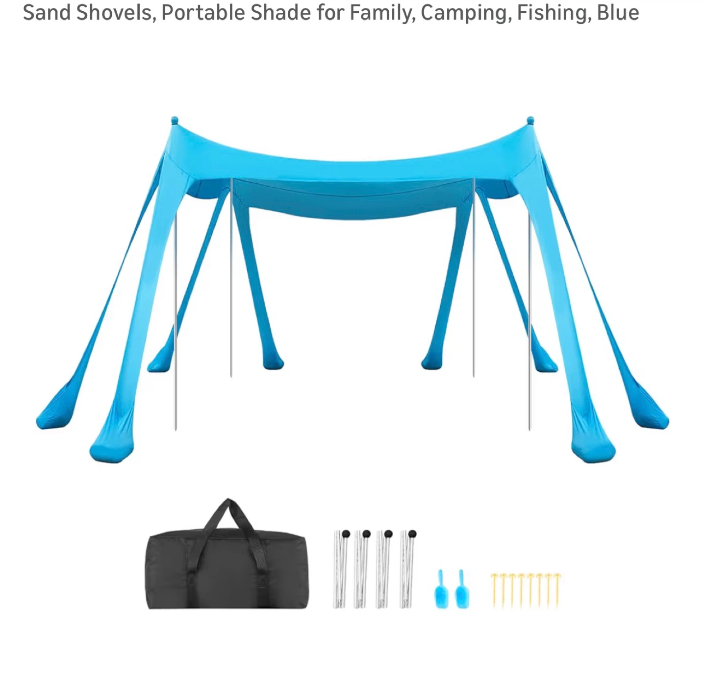 Blue Beach Tent - Spacious Shade Area