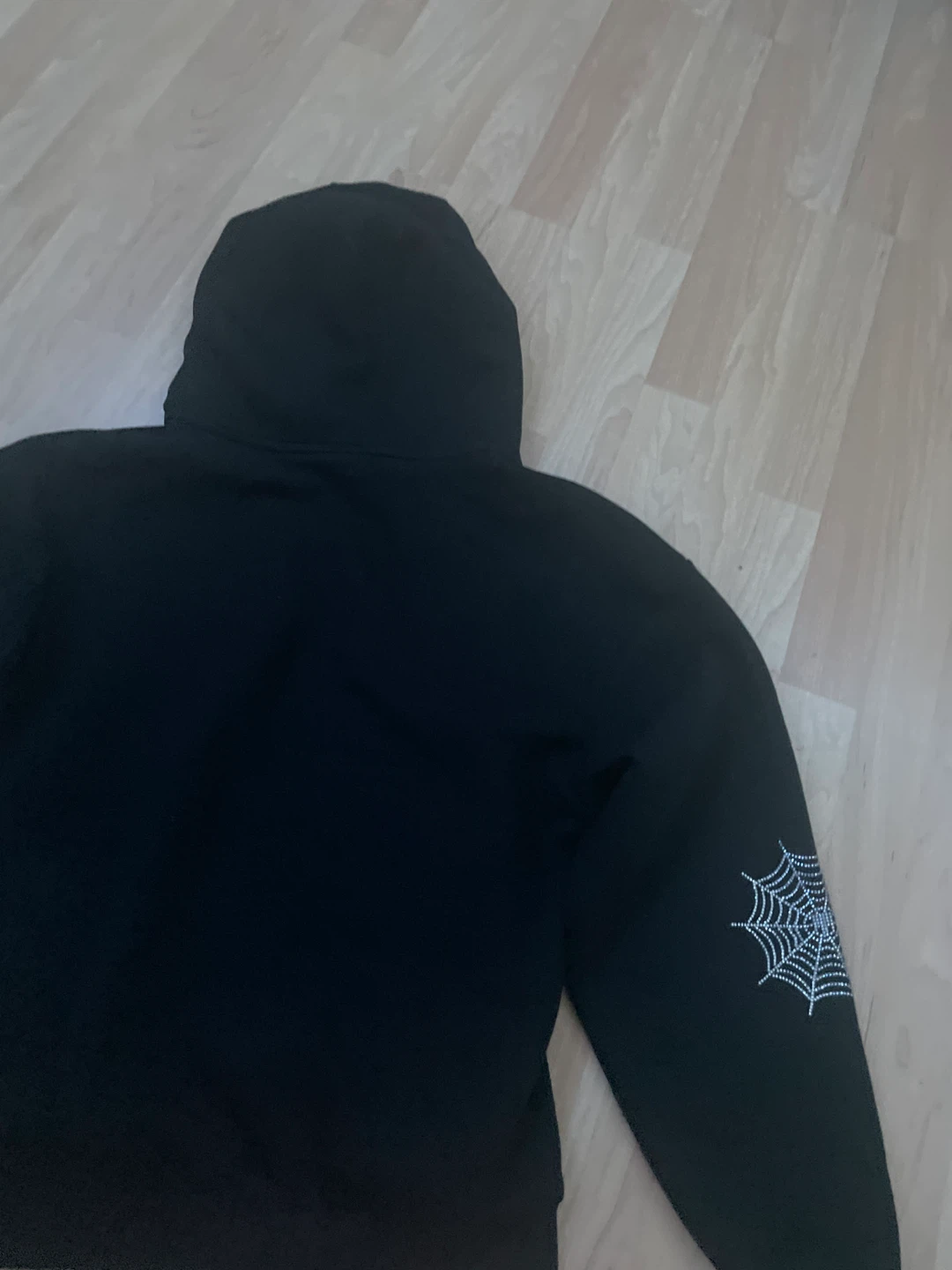Supply & Demand Black Hoodie with Rhinestone Spiderweb - photo 5
