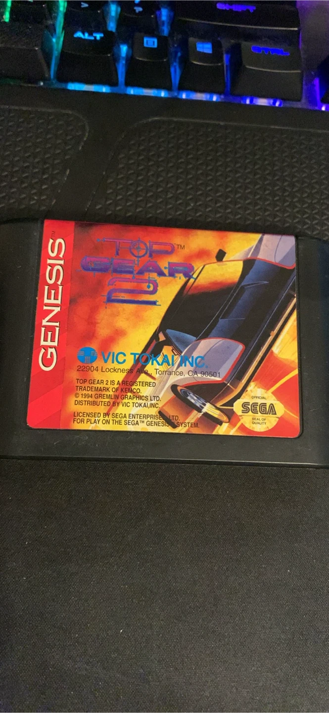 Sega Genesis Top Gear 2 Game Cartridge