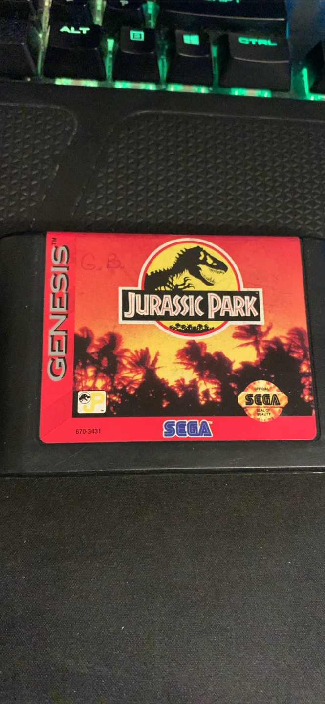 Sega Genesis Jurassic Park Game Cartridge