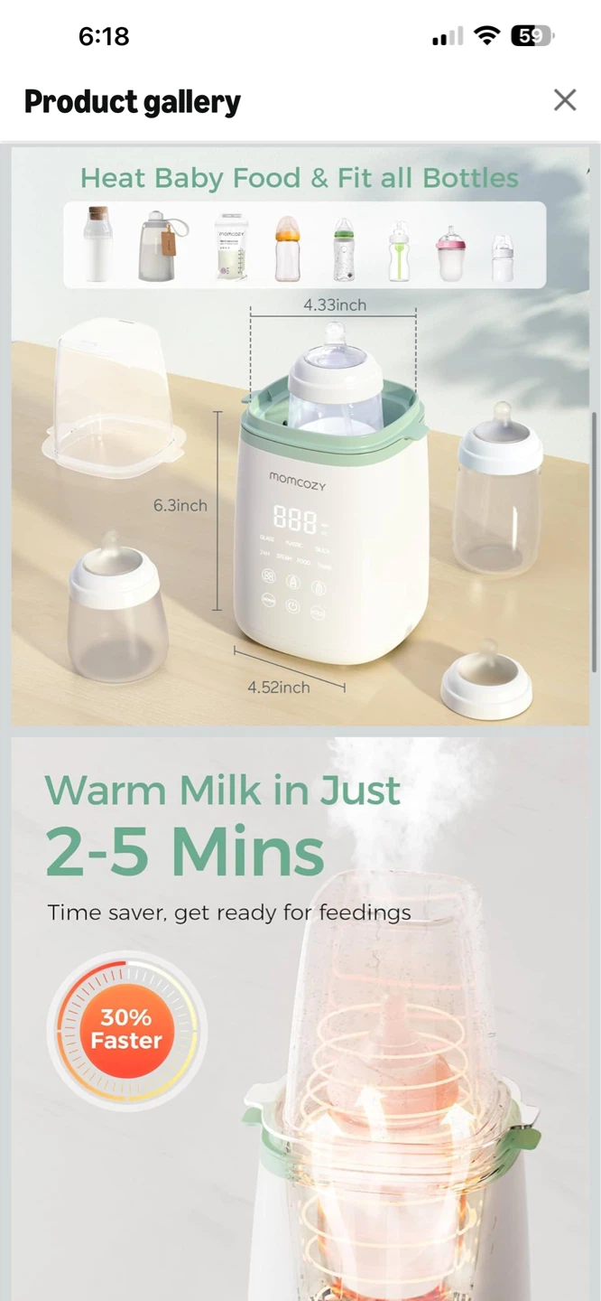 Momcozy Instant & Easily Warming Smart Baby Bottle Warmer - photo 3