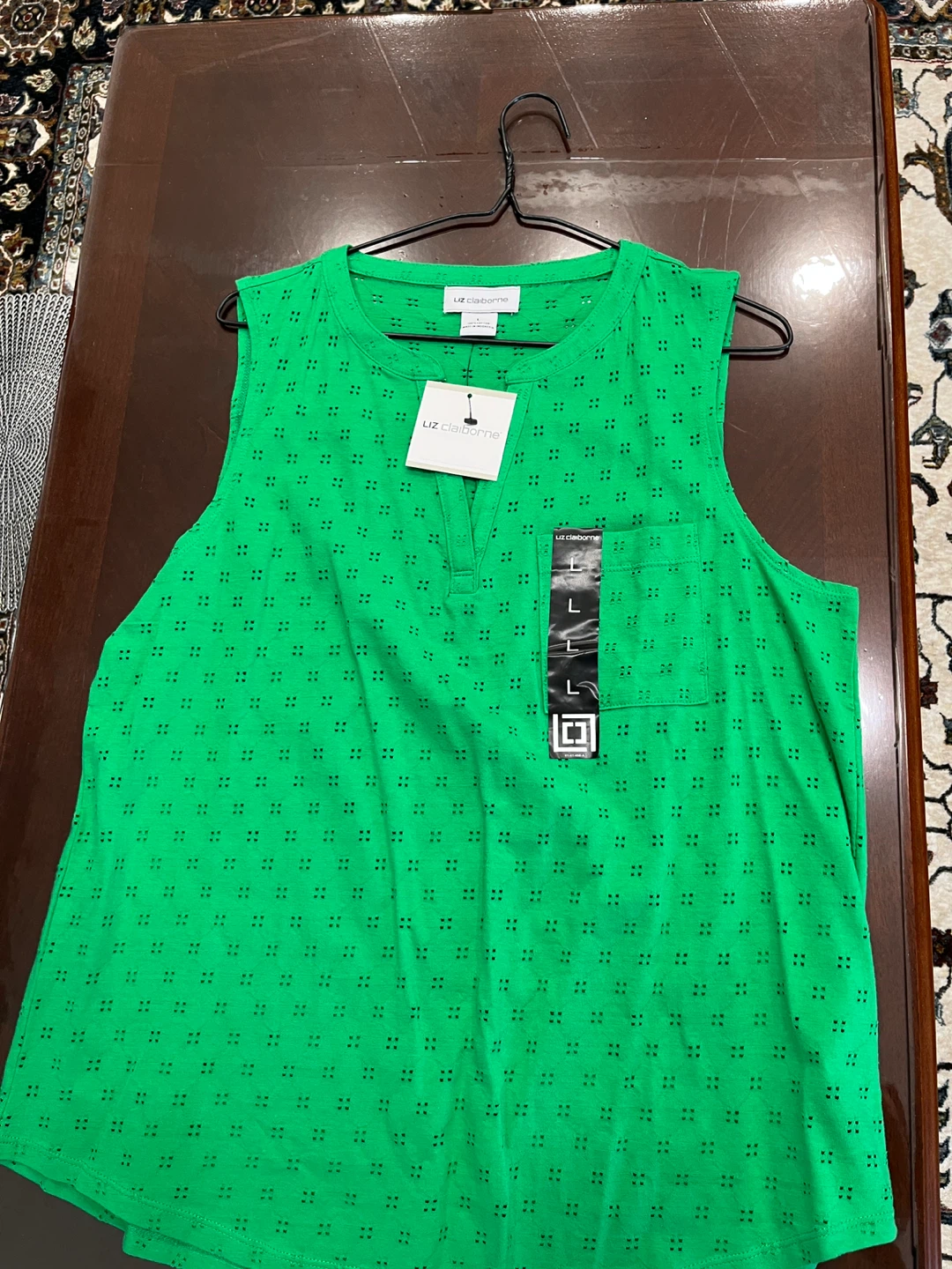 Liz Claiborne Green Sleeveless Top - Size L - photo 2