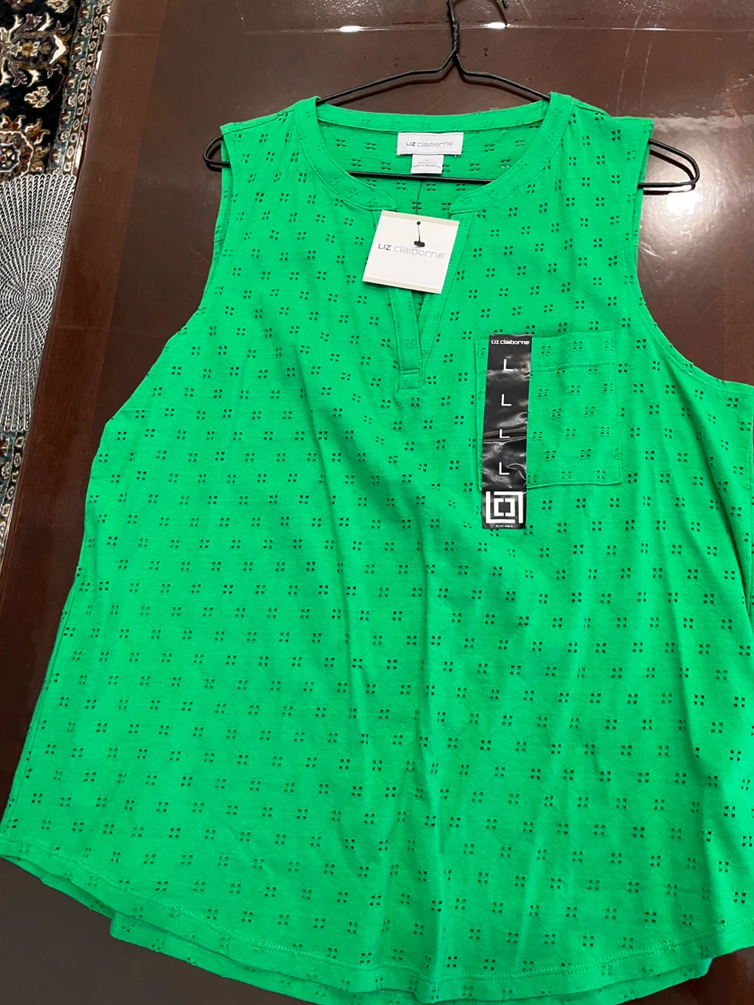 Liz Claiborne Green Sleeveless Top - Size L