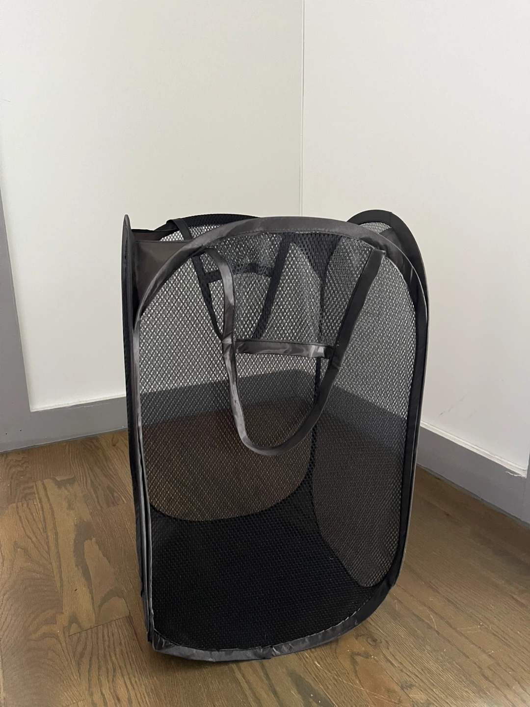 Black Mesh Pop-Up Laundry Hamper