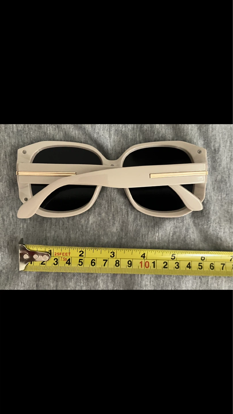 Oversized Black Rimless Sunglasses With Gold Accents 😎🖤 - photo 4