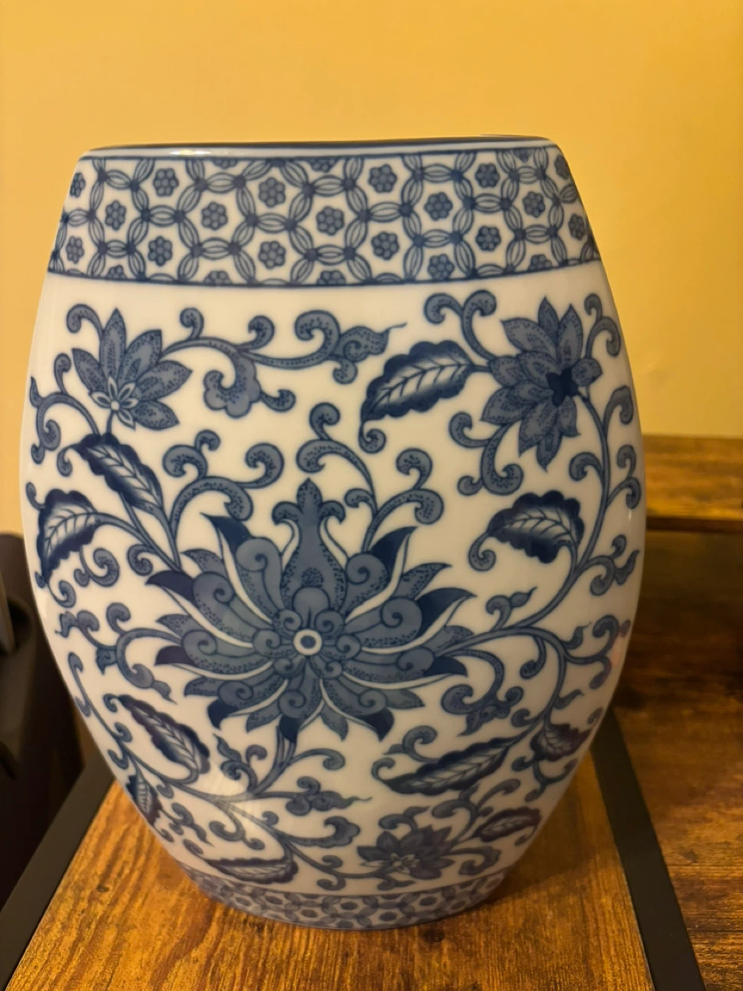 Blue and White Floral Ceramic Vase