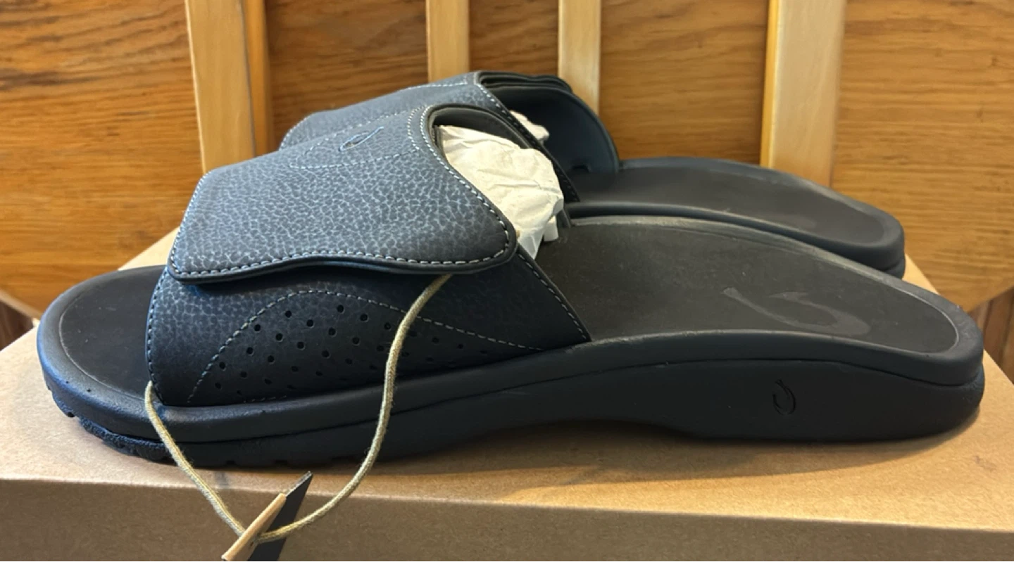 New OluKai Nalu Slide Sandals - Men's Size 13 - Black - photo 2