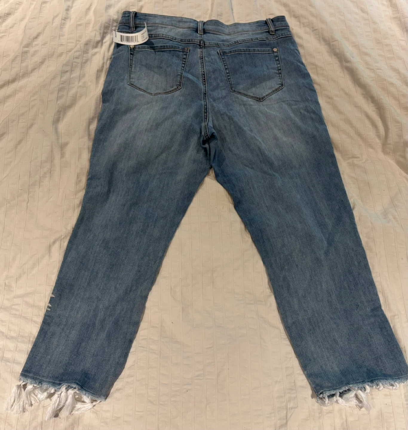 NWT TRIBAL SZ 12 Jeans White Embroidery & Tassel Skinny Crop - photo 5
