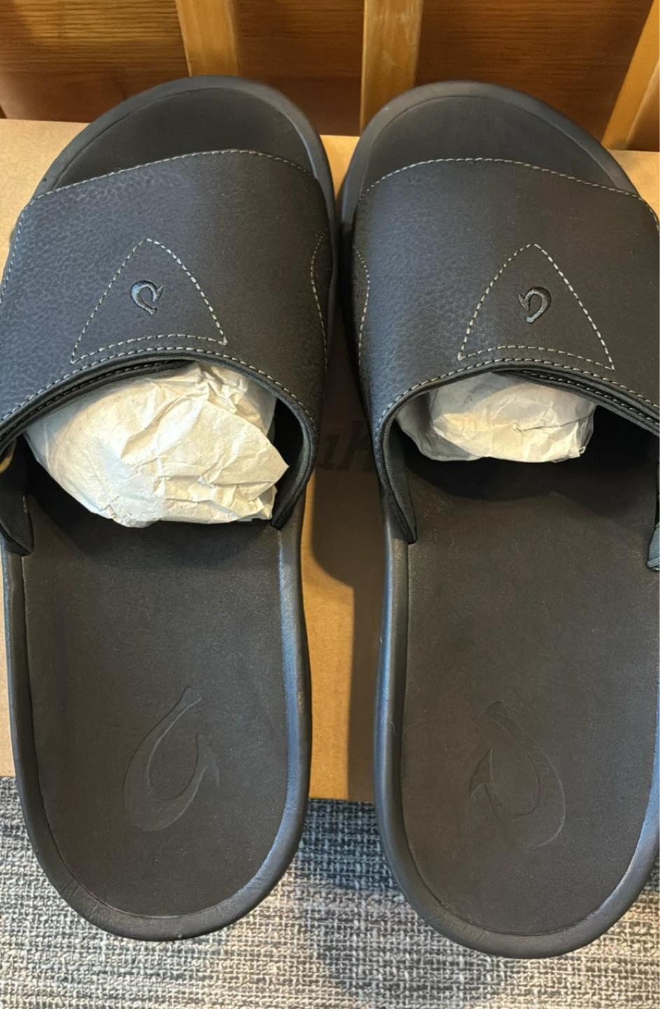 New OluKai Nalu Slide Sandals - Men's Size 13 - Black - photo 3