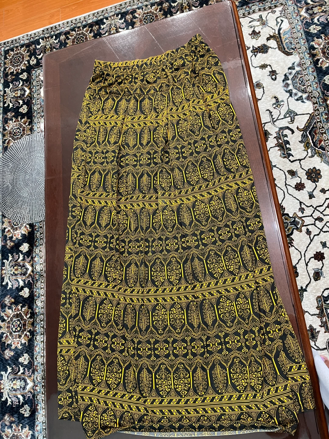 Loupé Maxi Skirt Size S Yellow/Black Pattern