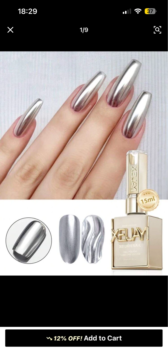 Silver Chrome UV Gel Polish 15ml NEW