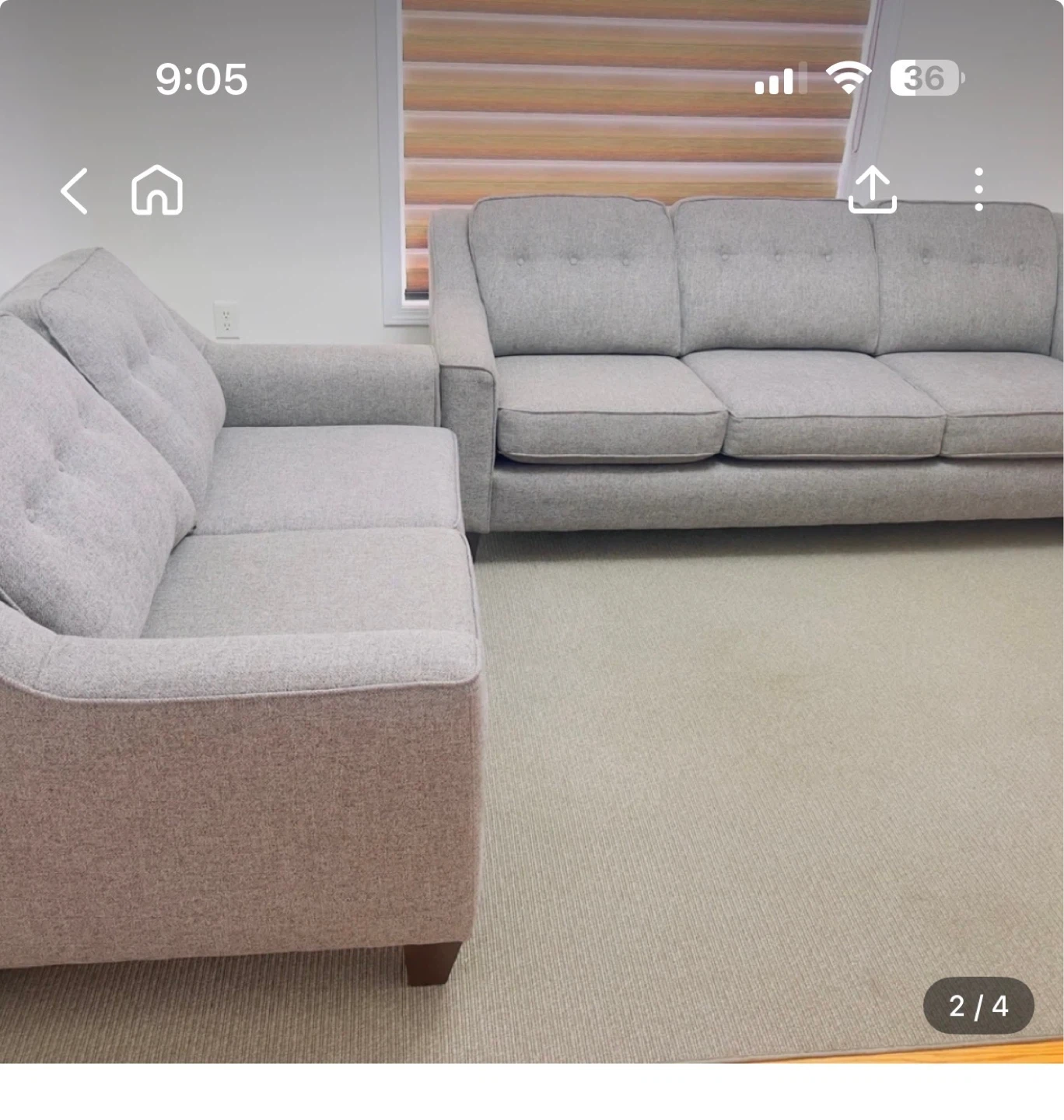 Modern Grey Sofa Set + Coffee Tables - photo 2