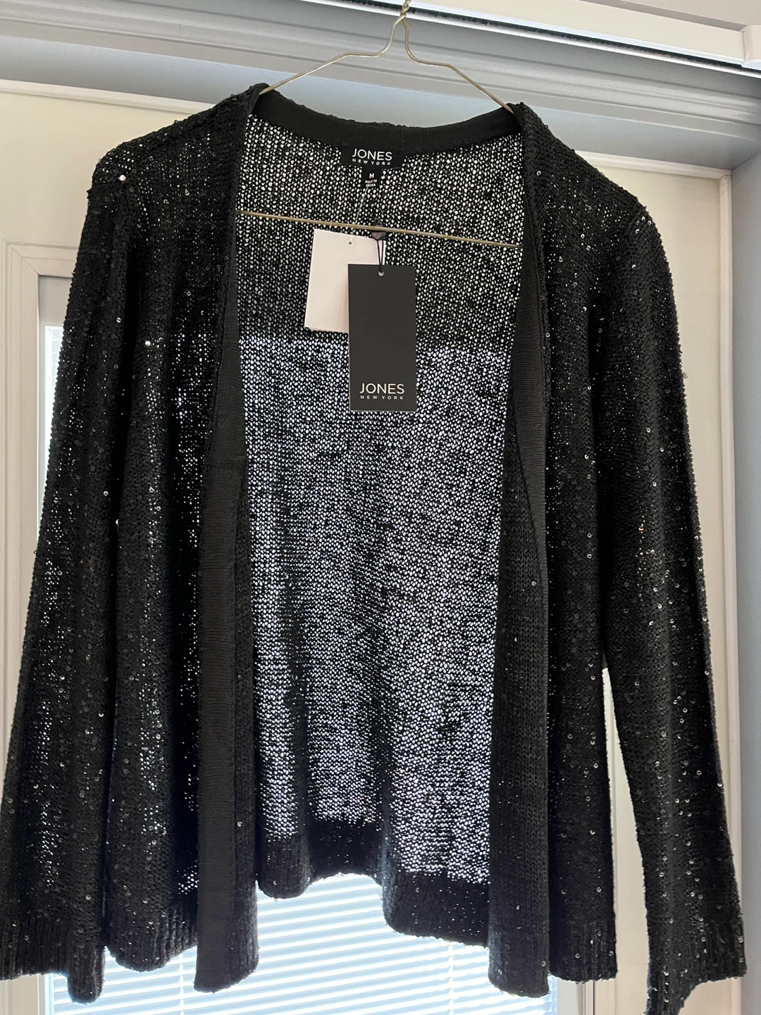 Jones New York Black Sequin Cardigan