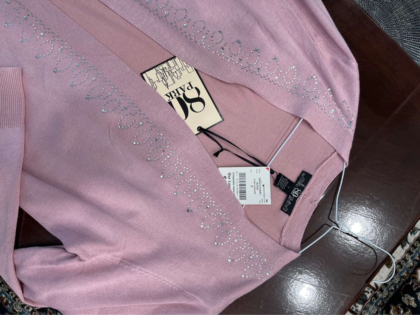 Pink Cardigan with Rhinestone Detail - Size M - photo 3