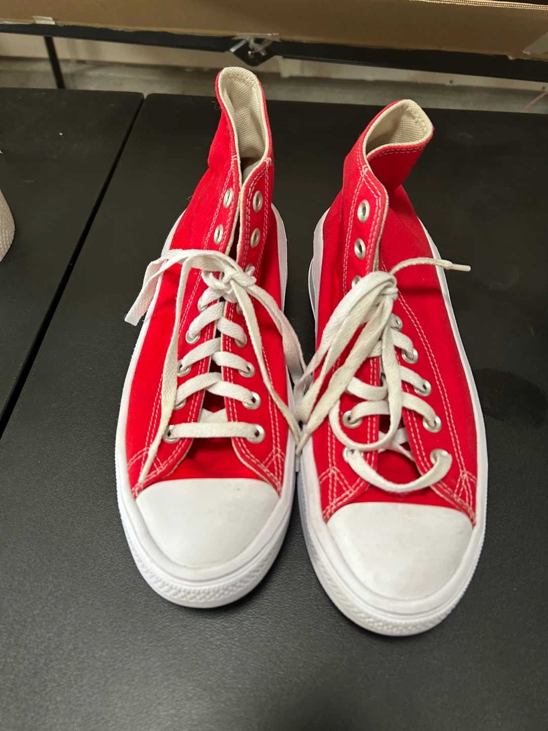 Converse All Star High Top Platform Shoes - Red