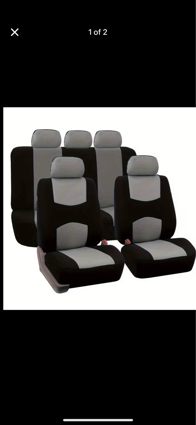 Black and Grey Car Seat Covers Set