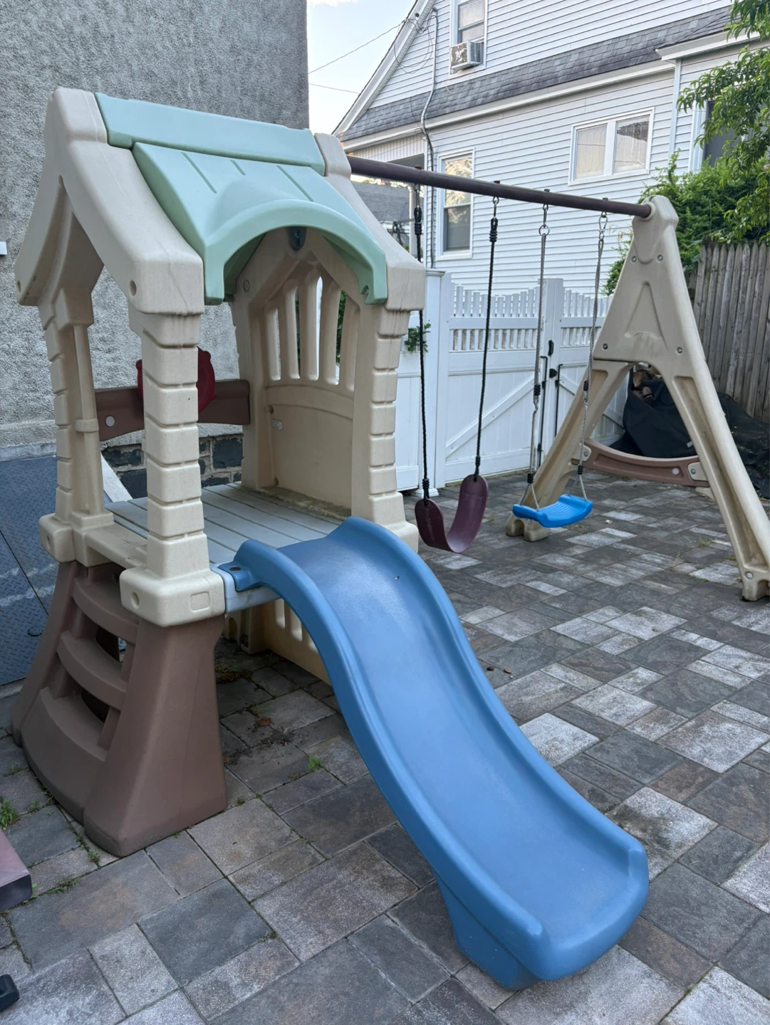 Plastic Playset with Slide and Swings