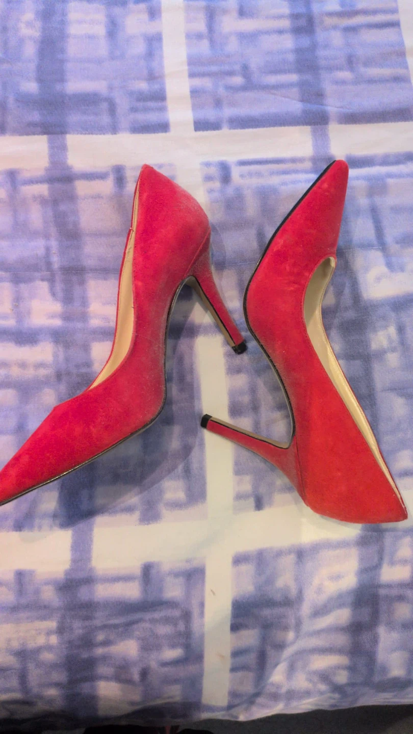 Red Suede Pumps