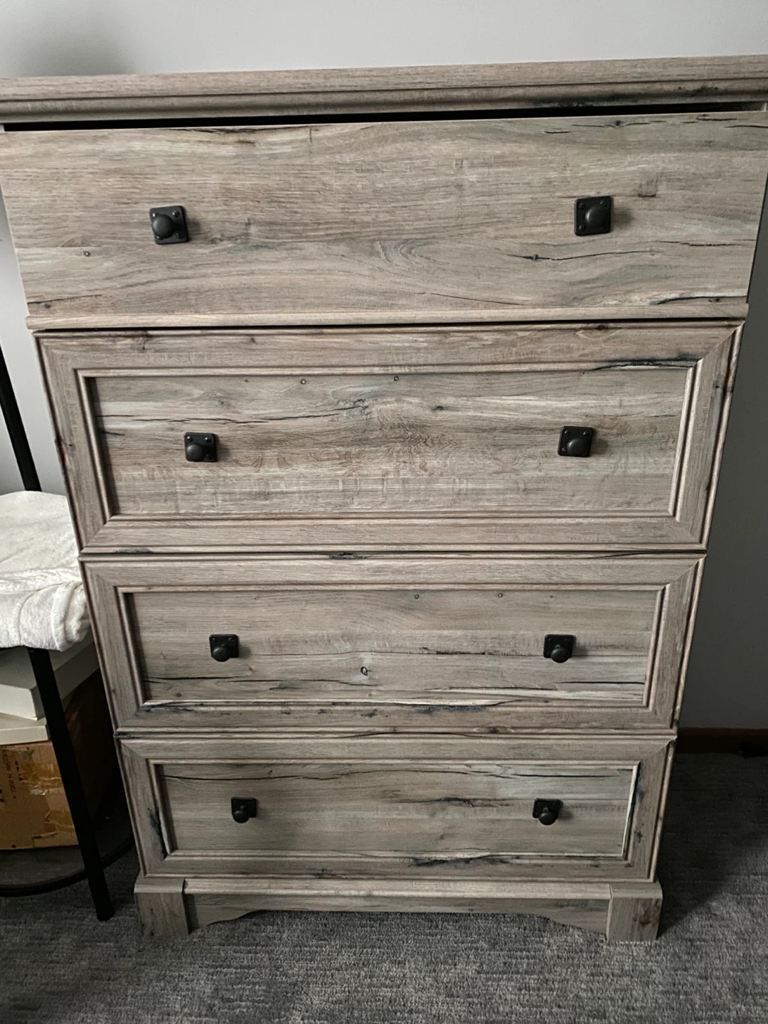 Gray Wood 5-Drawer Dresser - photo 2