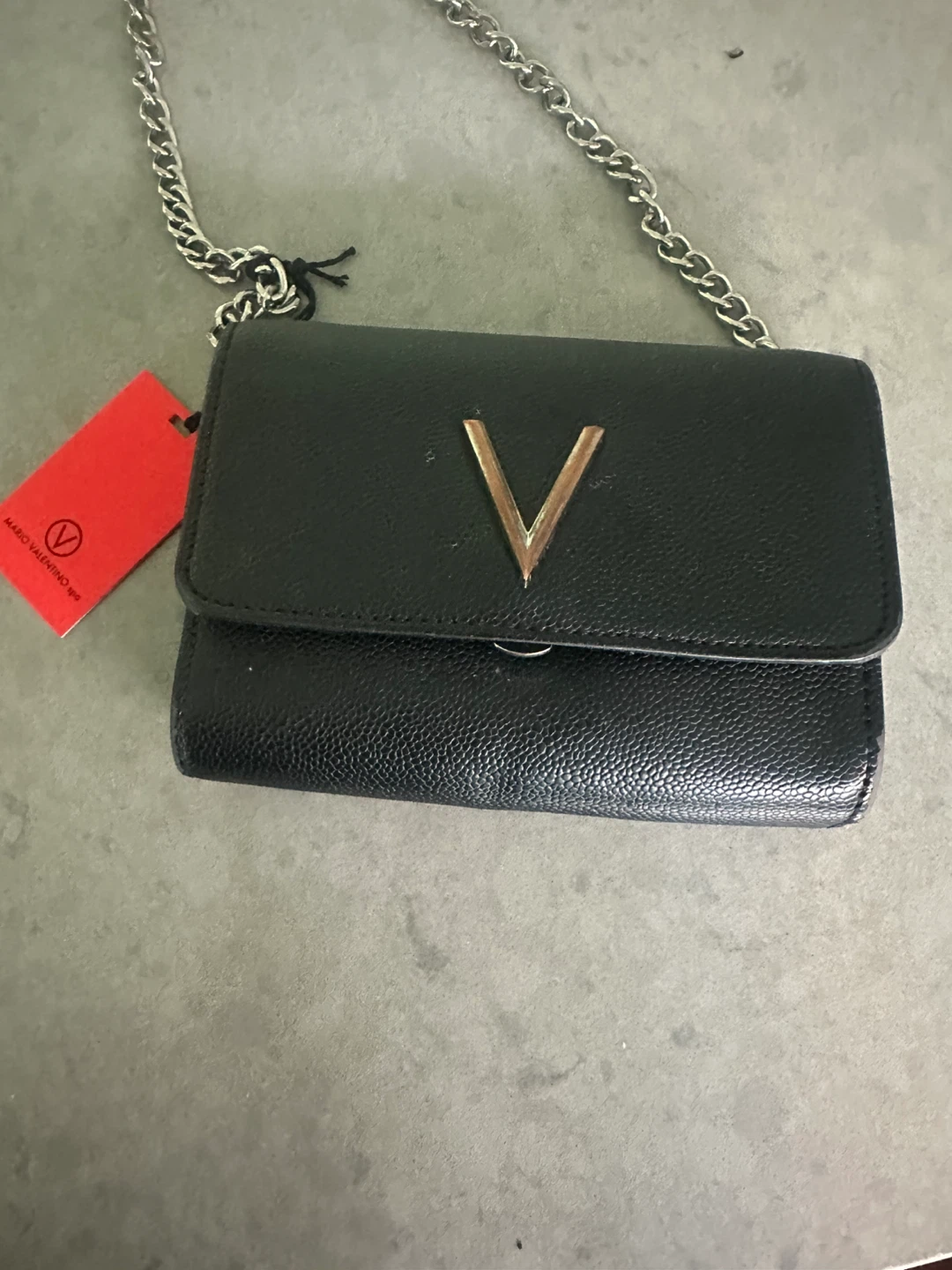 MARIO VALENTINO Black Leather Crossbody Bag