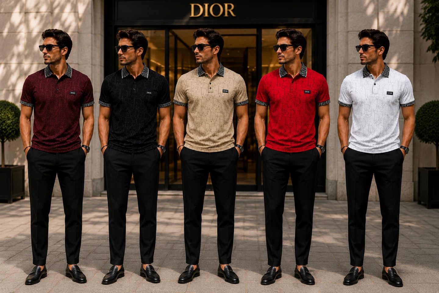 DIOR Men's Monogram Polo Shirt Slim Fit unisex