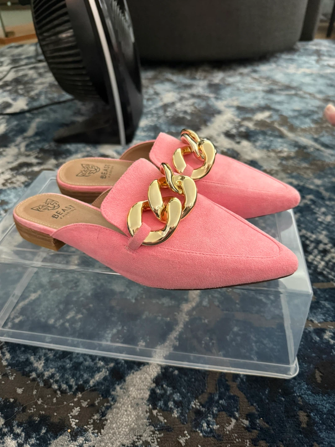 BEAST FASHION Pink Chain Mules - Size 7.5 - photo 3