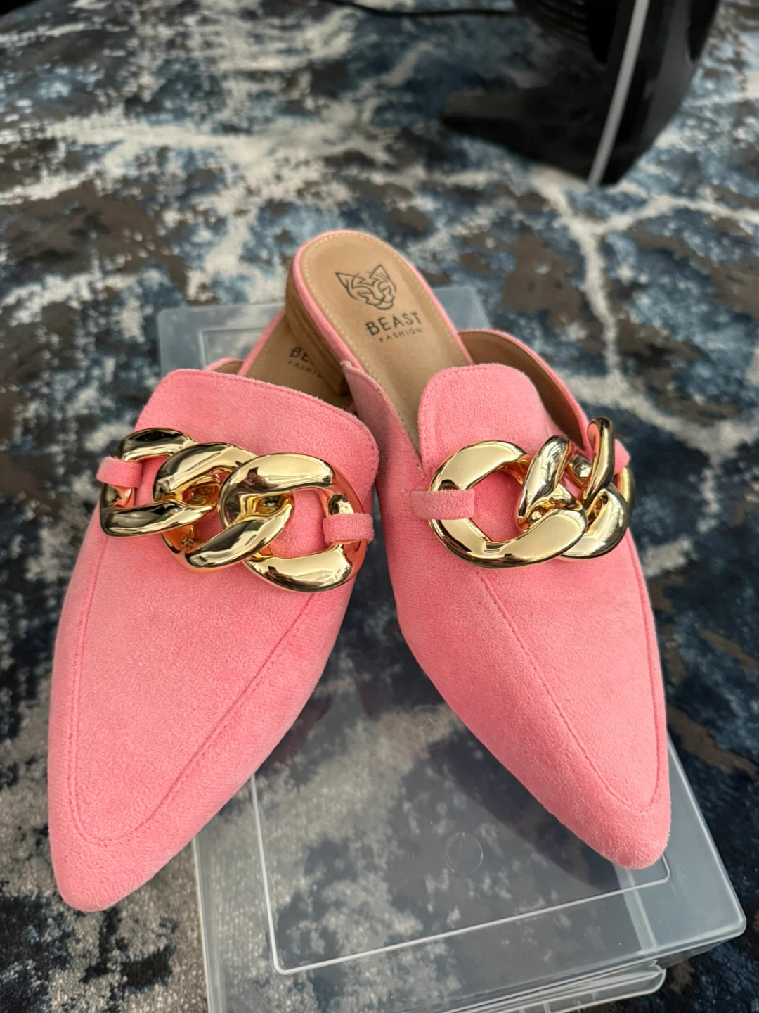 BEAST FASHION Pink Chain Mules - Size 7.5