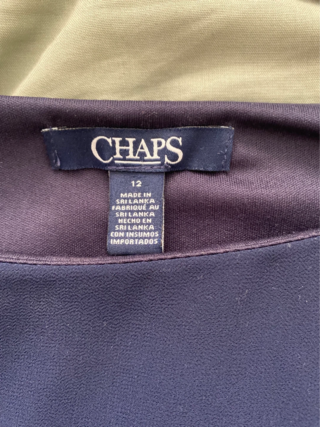 Chaps Navy Blue Sequined Cape Dress Size 12 - photo 3
