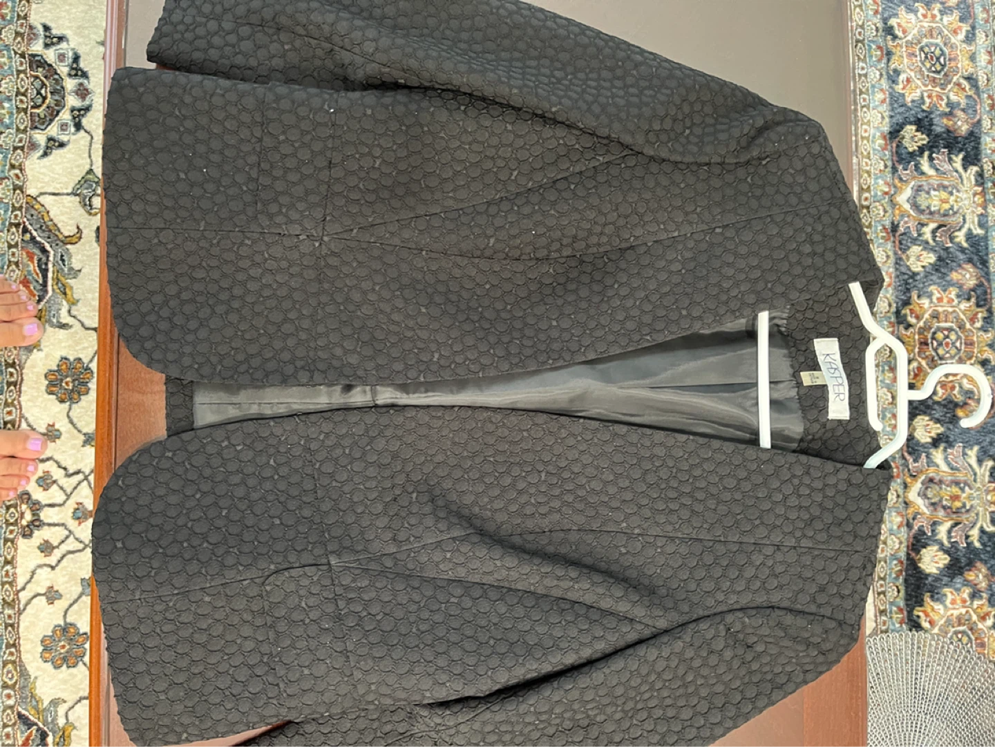 Kasper Black Textured Blazer - Size 8