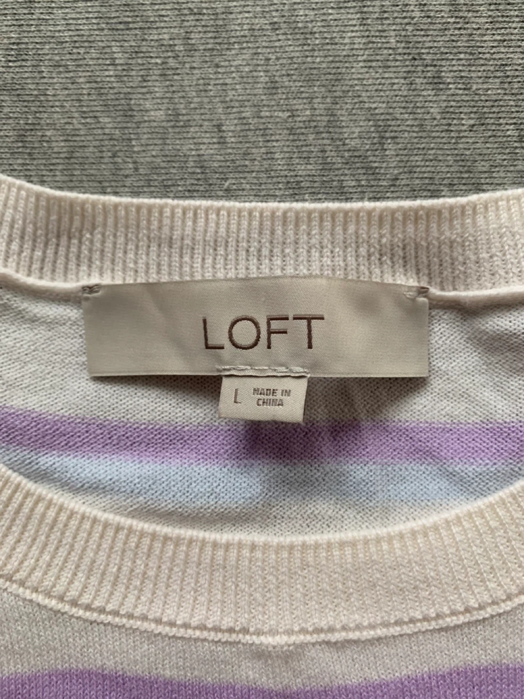LOFT Striped Lightweight Knit Shirt - Size Large - photo 3