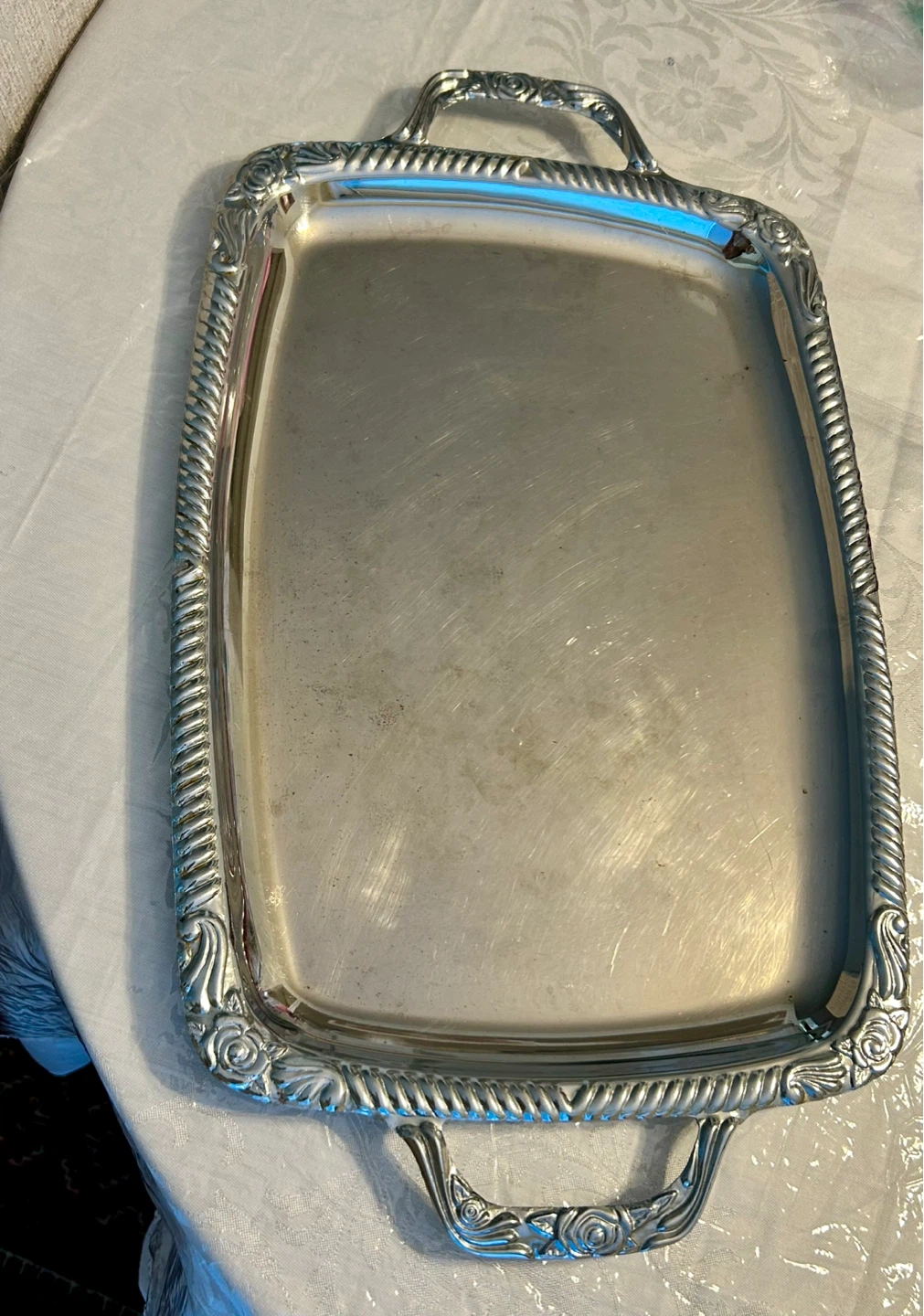 Ornate Silver Plated Serving Tray