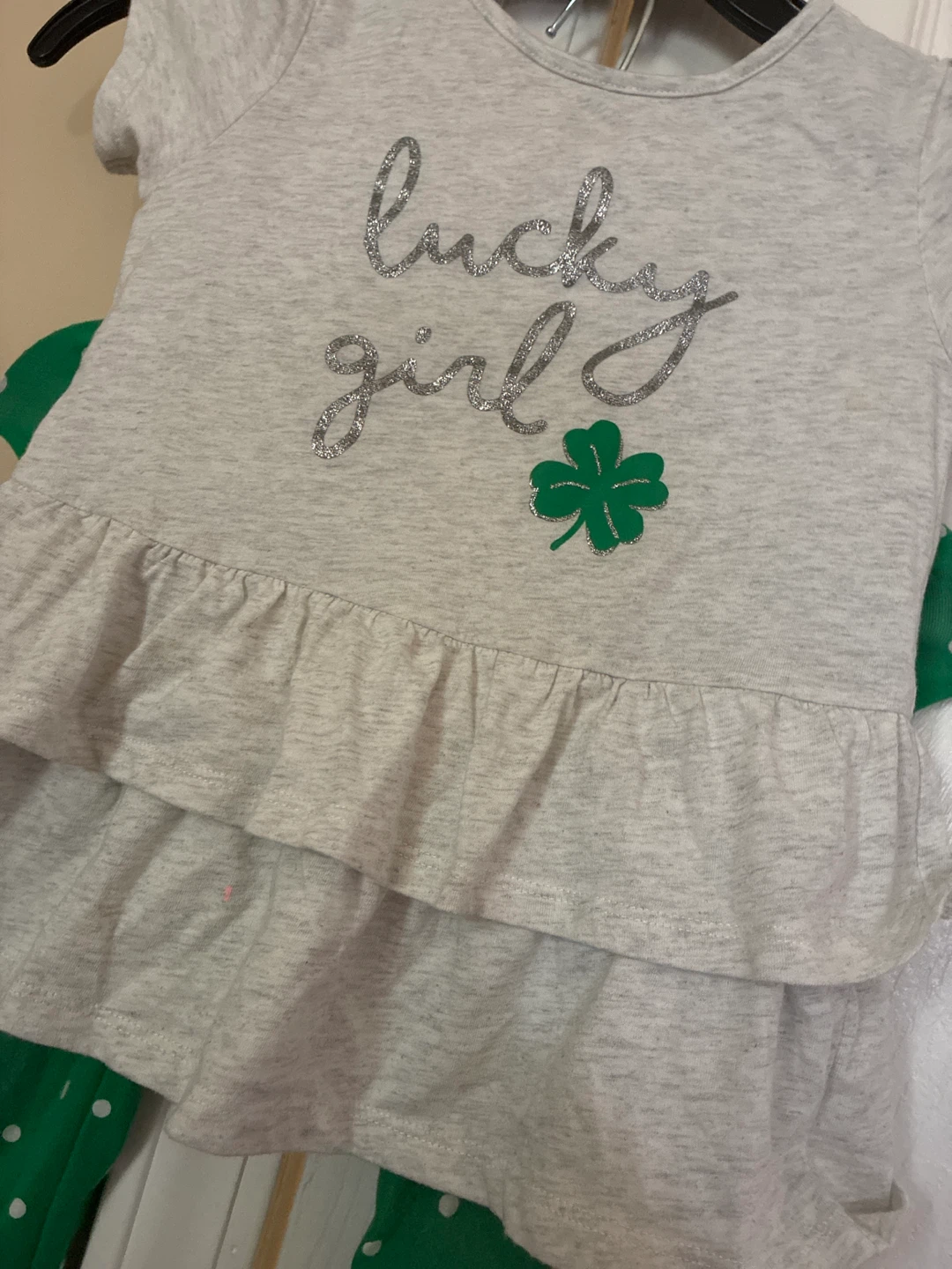 Carter's "Lucky Girl" Tunic & Polka Dot Leggings Set - Size 5T - photo 3