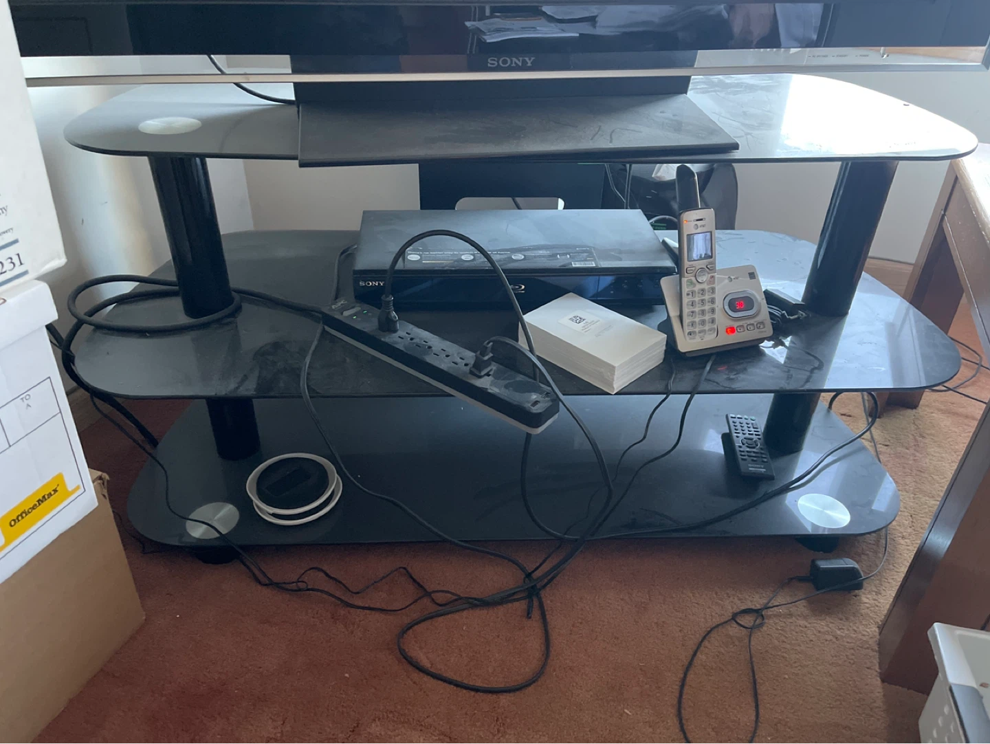 Bell'O TV Stand with Shelves