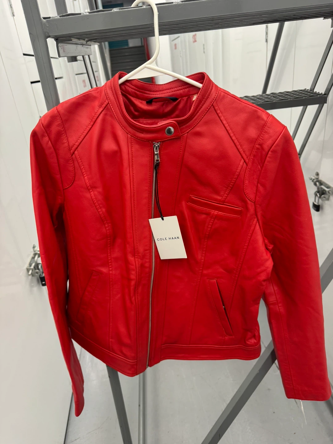 Cole Haan Red Leather Jacket XL/TG
