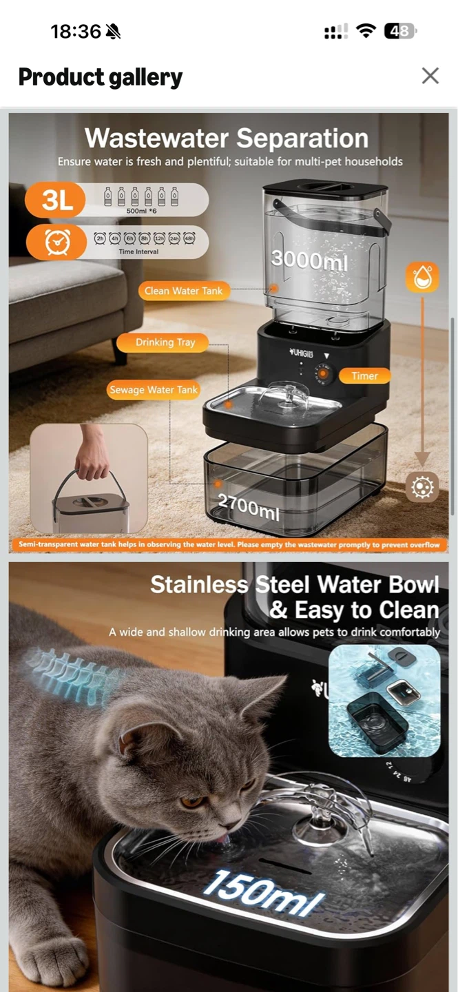 Dwarfuarm Pet Water Fountain - photo 3