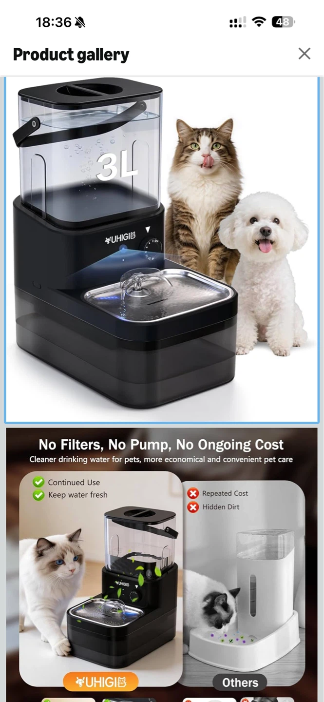 Dwarfuarm Pet Water Fountain