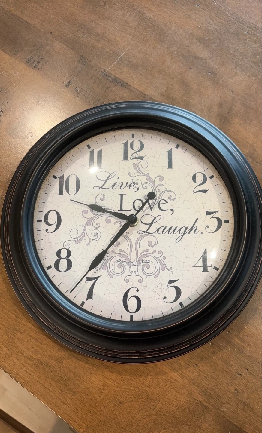 Sterling & Noble "Live, Love, Laugh" Wall Clock
