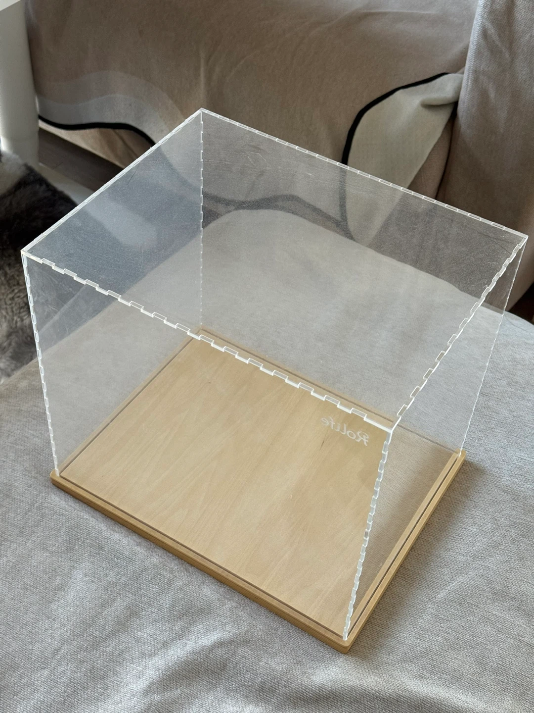 Clear Acrylic Display Box with Wooden Base