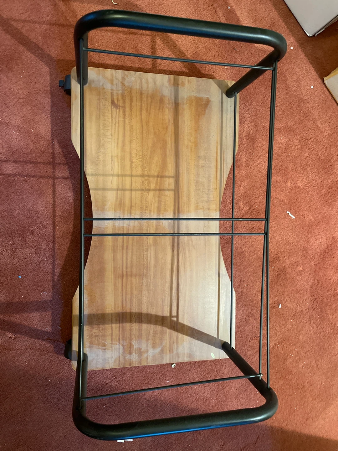 Rolling Wood Cart with Metal Frame - photo 2
