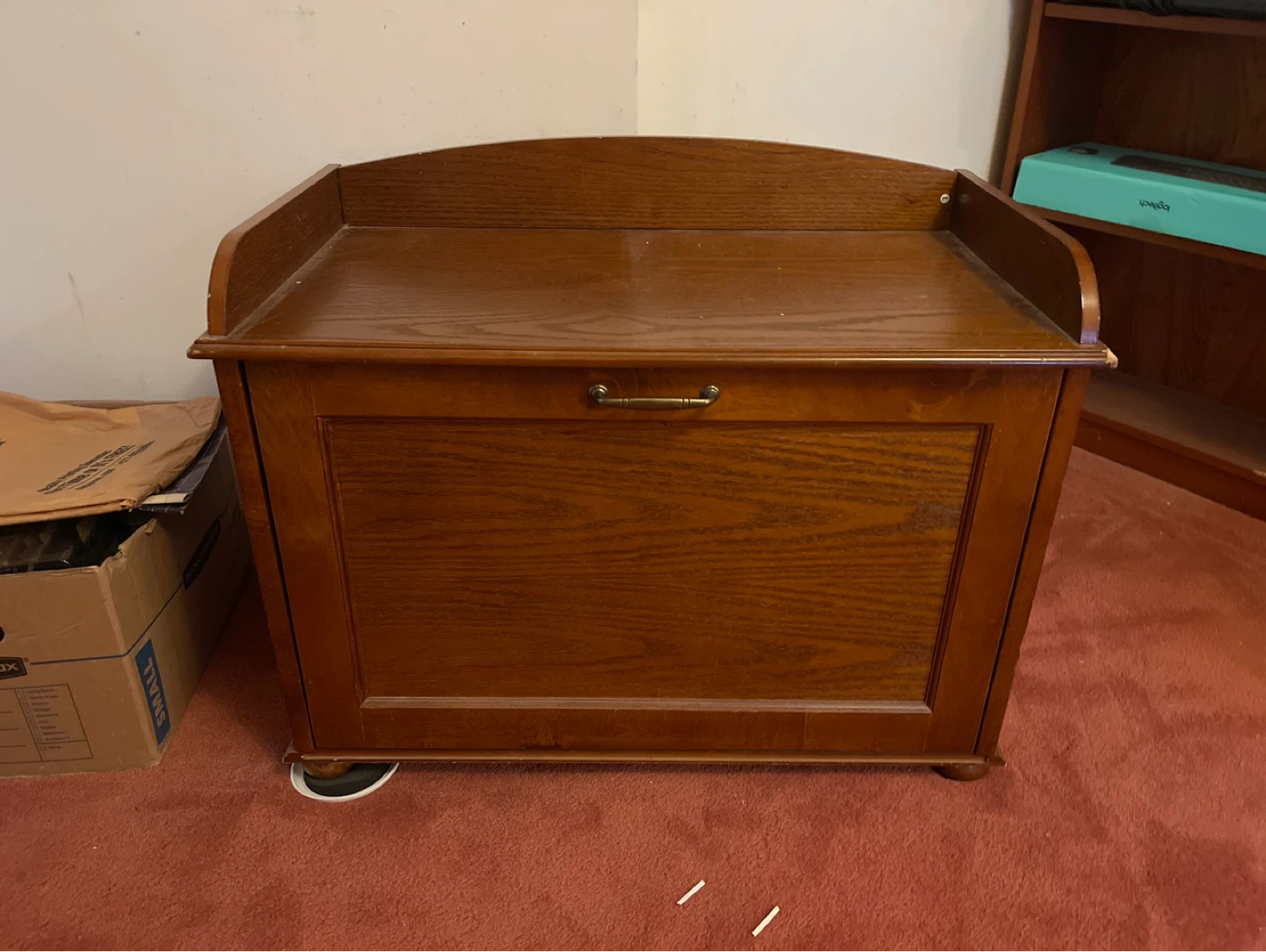 Wooden Changing Table with Storage Shelves