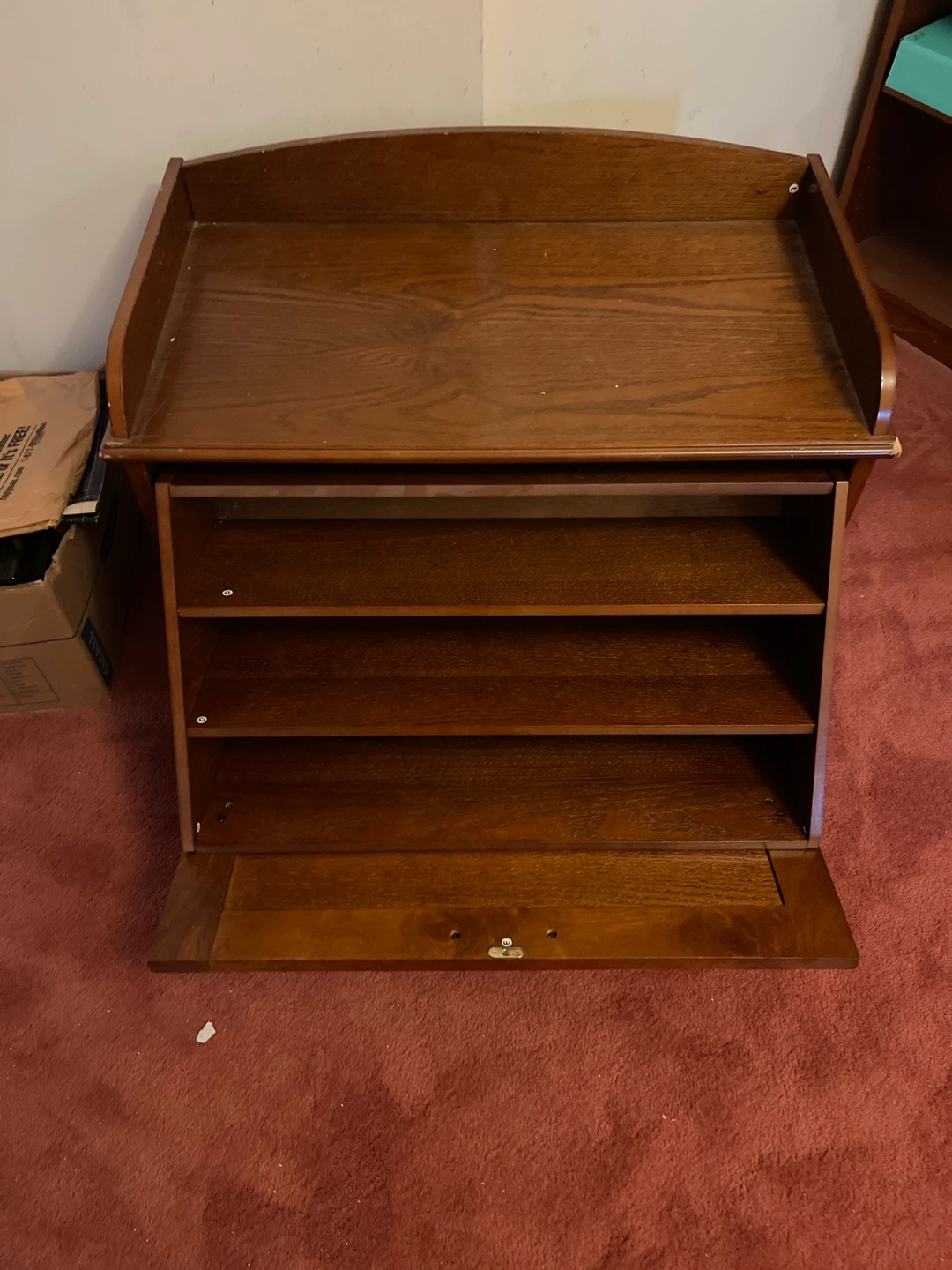 Wooden Changing Table with Storage Shelves - photo 3