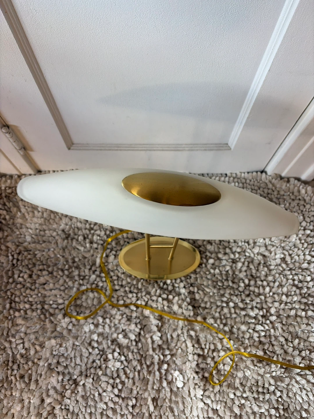 Postmodern Brass Finish Mushroom Lamp/Vintage 80s UFO Desk Light - photo 4