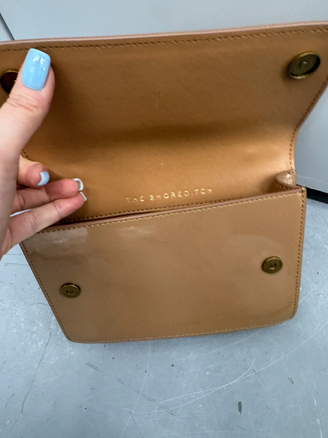 Kurt Geiger London Brown Patent Leather Chain Shoulder Bag - photo 3