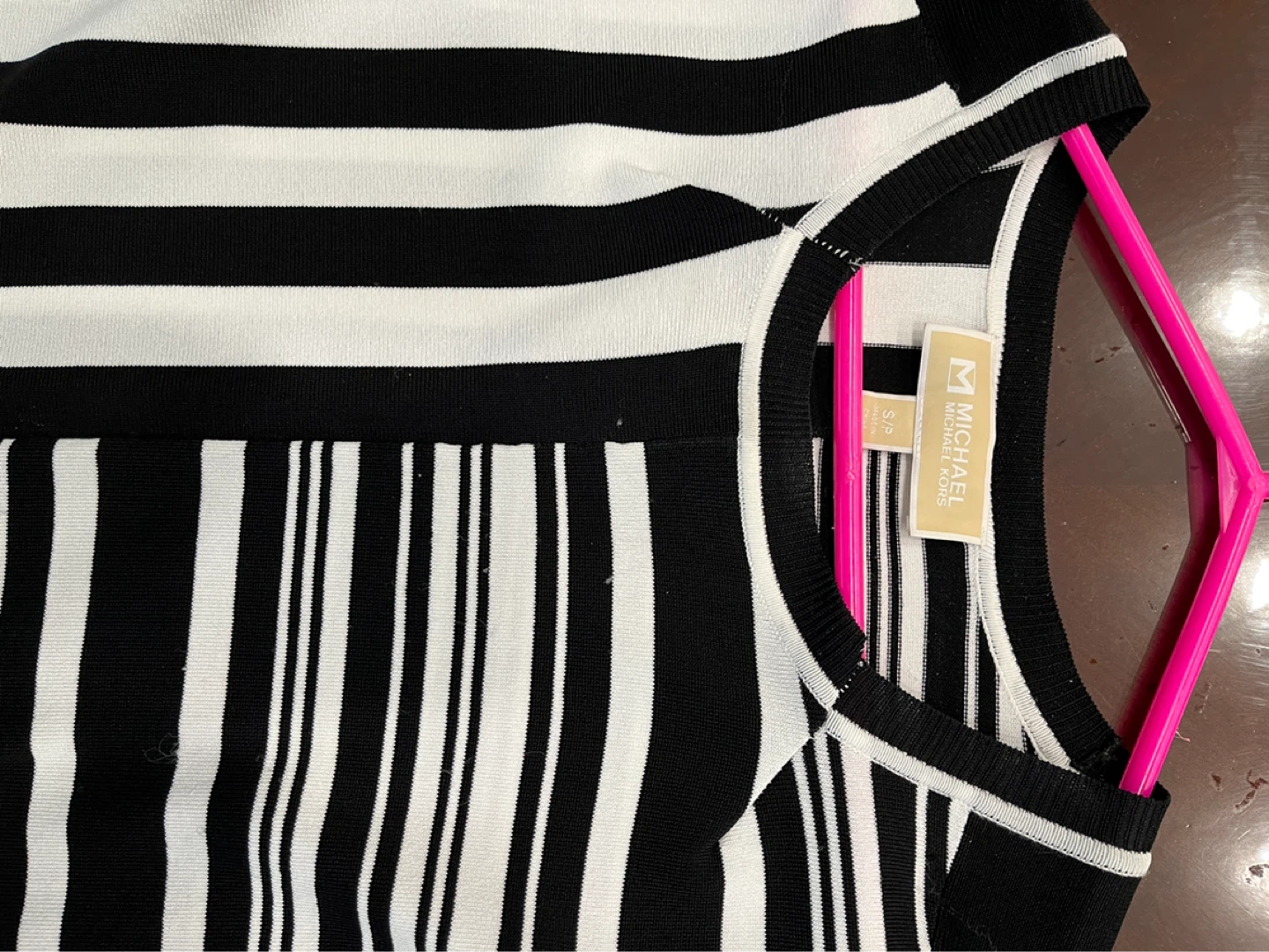 Michael Kors Black and White Striped Top Size S/P - photo 2