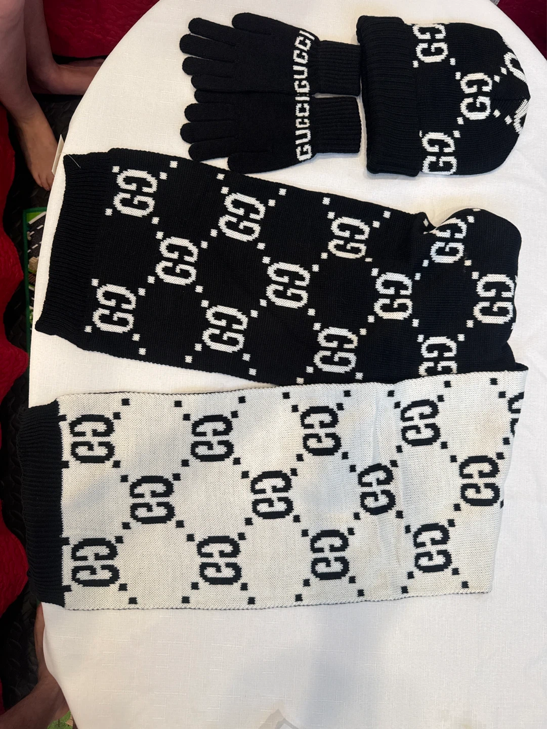 Gucci Beanie, Gloves, Scarf & Face Mask Set