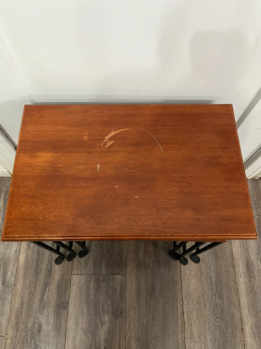 Nesting Side Tables - Wooden Tops, Black Metal Frame - photo 2