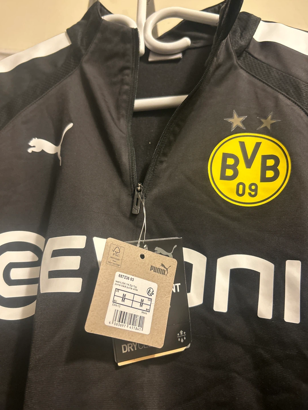 Puma Borussia Dortmund BVB 1/4 Zip Training Top - Mens Medium - photo 2