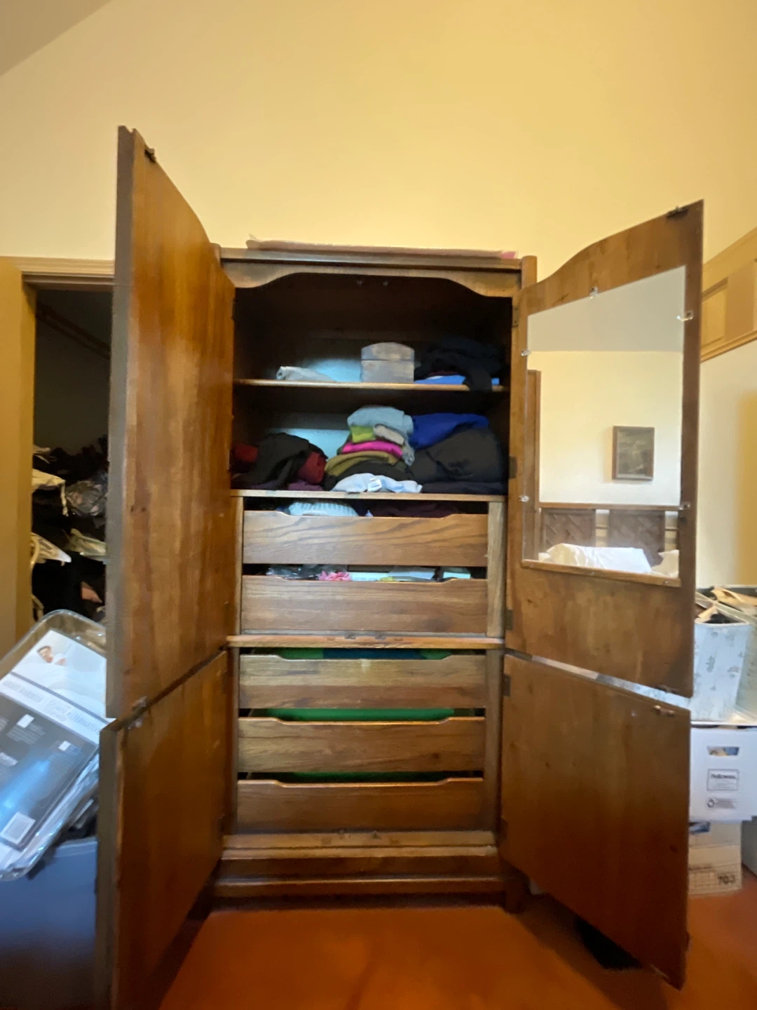 Wooden Armoire Cabinet with Decorative Doors - photo 3