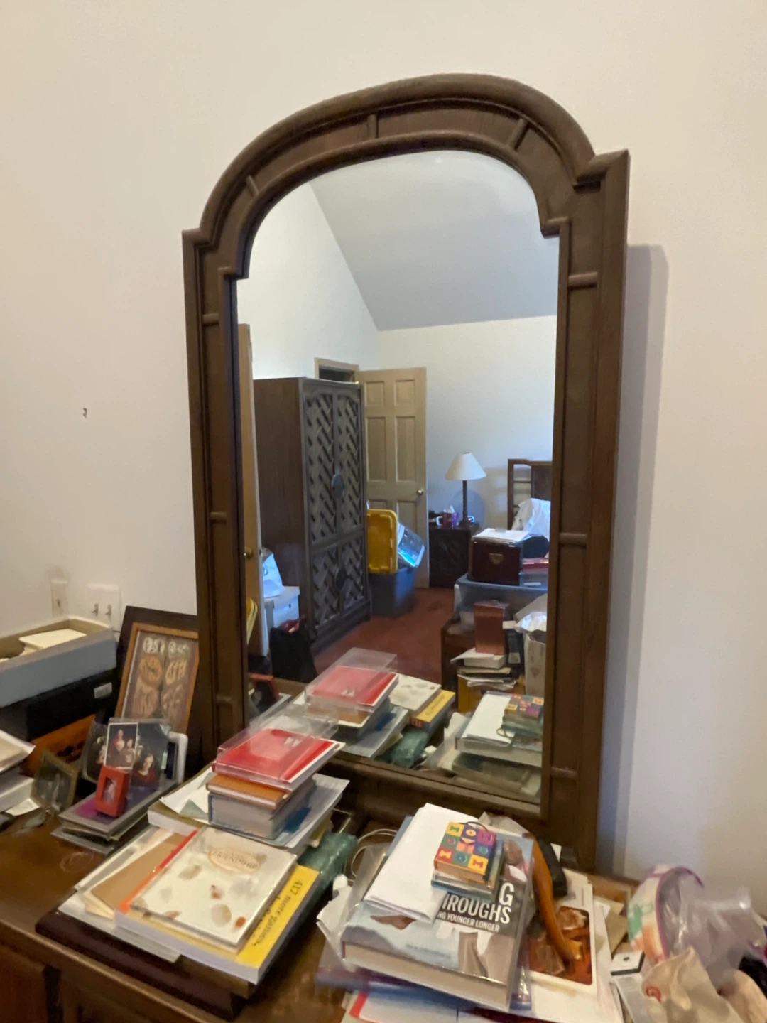 Vintage Wooden Dresser with Mirror - photo 4