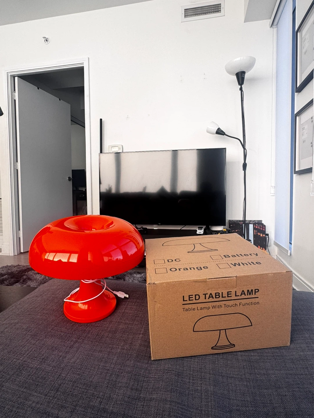 Orange LED Table Lamp with Touch Function - photo 2